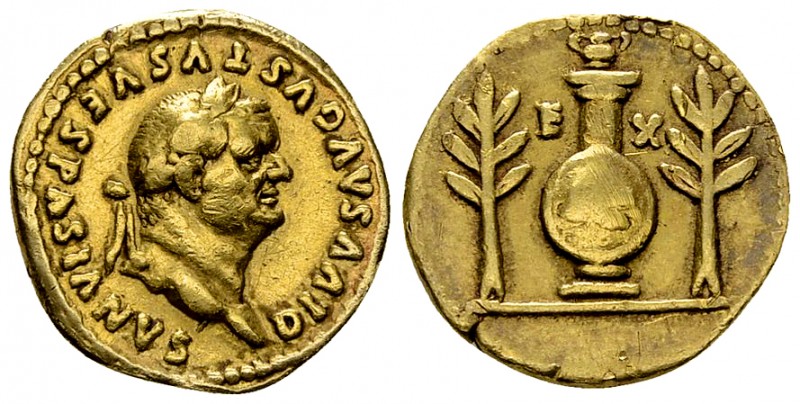 Divus Vespasianus Aureus, struck under Titus 

Divus Vespasianus (died 79). Au...