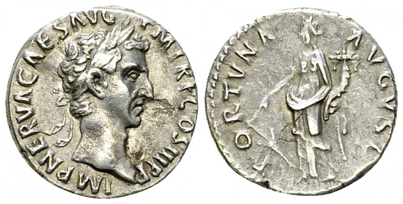 Nerva AR Denarius, Fortuna reverse 

Nerva (96-98 AD). AR Denarius (17 mm, 3.4...