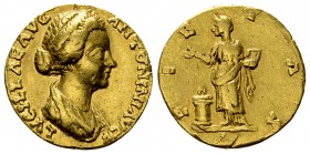 Lucilla Aureus, Pietas reverse 

Lucilla. Aureus (17-18 mm, 5.81 g), Rome, 164-169.
Obv. LVCILLAE AVG ANTONINI AVG F, Draped bust to right, hair ca...