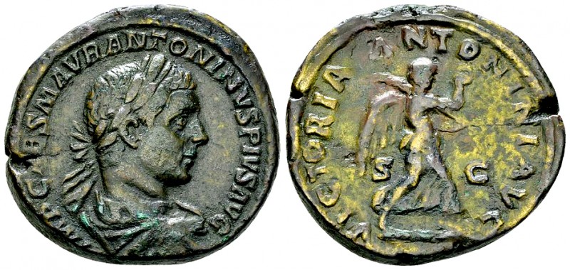 Elagabalus AE Sestertius, Victory reverse 

Elagabalus (218-222 AD). AE Sester...