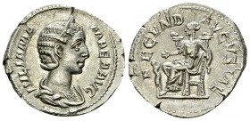 Iulia Mamaea AR Denarius, Fecunditas reverse 

Severus Alexander (222-235 AD) for Iulia Mamaea. AR Denarius (19-20 mm, 3.25 g), Rome.
Obv. IVLIA MA...