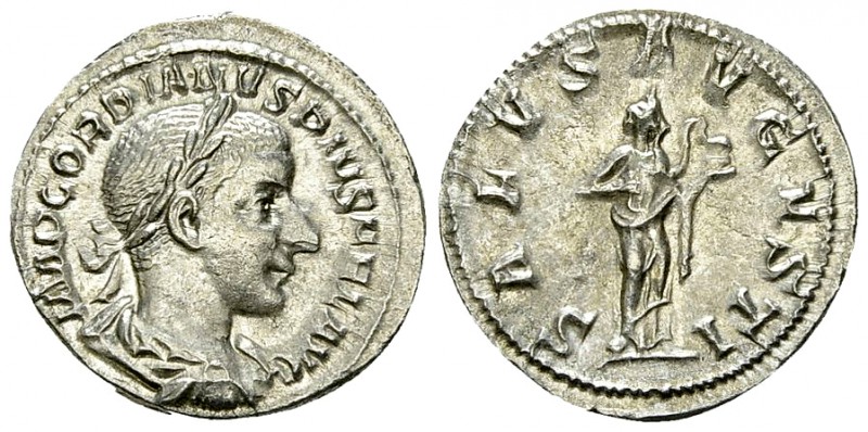 Gordianus III AR Denarius, Salus reverse 

Gordianus III Pius (238-244 AD). AR...