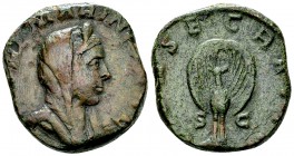 Diva Mariniana AE Sestertius, rare 

Valerianus for Diva Mariniana (died before 253 AD). AE Sestertius (25-27 mm, 19.11 g). Rome, 253-260 AD.
Obv. ...