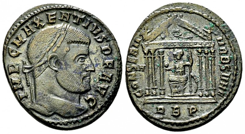 Maxentius AE Nummus, Rome 

Maxentius (307-312 AD). AE Nummus (24-26 mm, 7.35 ...