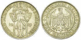 Weimarer Republik, AR 3 Reichsmark 1929 E, Meissen 

Deutschland, Weimarer Republik. AR 3 Reichsmark 1929 E (14.92 g). Stadt Meissen.
AKS 84.

Fa...