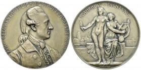 Frankfurt, AR Medaille 1899, auf Goethe 

Deutschland. Frankfurt, Stadt. Grosse AR Medaille 1899 (66 mm, 109.61 g). Auf den 150. Geburtstag des Dich...