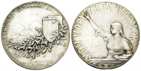 Schwyz, AR Medaille 1905, Kant. Schützenfest 

Schweiz, Schwyz. AR Medaille 1905 (28 mm, 9.52 g), auf das Kantonal-Schützenfest.
Richter 1079a.

...