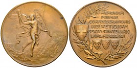 Schweiz, AE Medaille 1891 auf die 600-Jahrfeier 

Schweiz, Eidgenossenschaft. AE Medaille 1891 (68 mm, 147.69 g), auf die 600-Jahrfeier der Eidgenos...