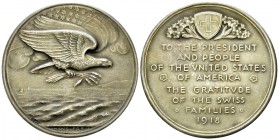 Schweiz/USA, AR Medaille 1918 

Schweiz und USA. AR Medialle 1918 (39-40 mm, 24.40 g), TO THE PRESIDENT AND PEOPLE OF THE VNITED STATES OF AMERICA /...