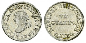 Ecuador AR 1/4 Real 1849 

Ecuador, Republic. AR 1/4 Real 1849 (12 mm, 0.82 g).
KM 36.

Rare. Almost uncirculated.