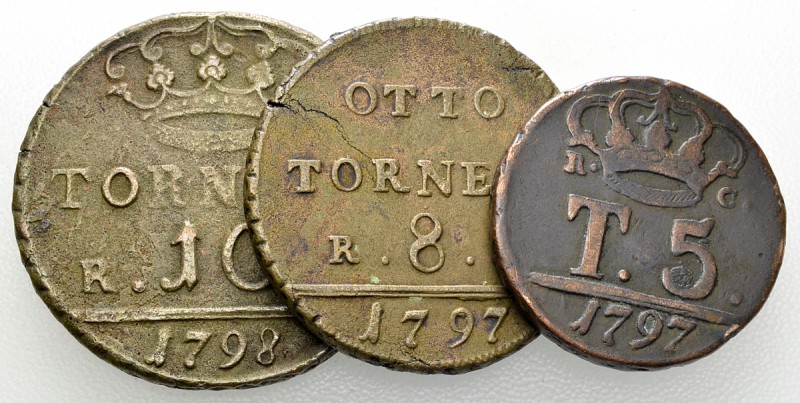 Napoli, Lot of 3 AE coins 

Italy. Napoli. Lot of 3 (three) AE coins:

5 Tor...