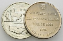 Schweiz, Lot von 2 AR 5 Franken 1939, Landesausstellung 

Schweiz, Eidgenossenschaft. Lot von 2 (zwei) AR 5 Franken 1939, Schweizerische Landesausst...