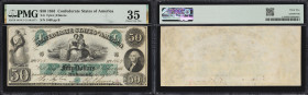 T-6. Confederate Currency. 1861 $50. PMG Choice Very Fine 35.