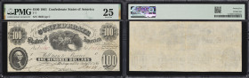 T-7. Confederate Currency. 1861 $100. PMG Very Fine 25.