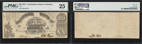 T-18. Confederate Currency. 1861 $20. PMG Very Fine 25.