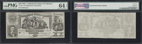 CT-20. Confederate Currency. 1861 $20. PMG Choice Uncirculated 64 EPQ. Contemporary Counterfeit.