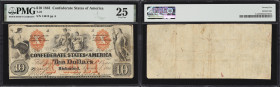 T-22. Confederate Currency. 1861 $10. PMG Very Fine 25.