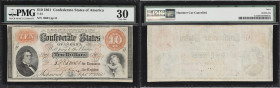 T-24. Confederate Currency. 1861 $10. PMG Very Fine 30.