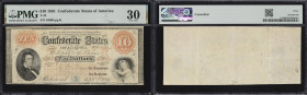 T-24. Confederate Currency. 1861 $10. PMG Very Fine 30.