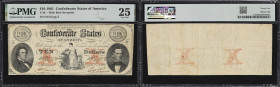 T-26. Confederate Currency. 1861 $10. PMG Very Fine 25.