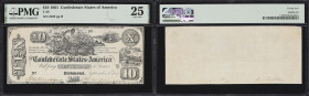 T-29. Confederate Currency. 1861 $10. PMG Very Fine 25.