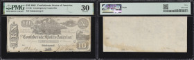 CT-29. Confederate Currency. 1861 $10. PMG Very Fine 30. Contemporary Counterfeit.