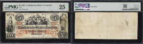 T-31. Confederate Currency. 1861 $5. PMG Very Fine 25.