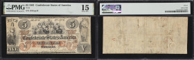 T-31. Confederate Currency. 1861 $5. PMG Choice Fine 15.