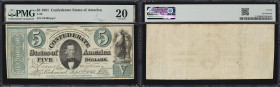 T-33. Confederate Currency. 1861 $5. PMG Very Fine 20.