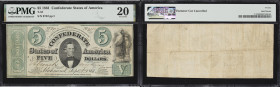 T-33. Confederate Currency. 1861 $5. PMG Very Fine 20.