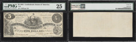 T-36. Confederate Currency. 1861 $5. PMG Very Fine 25.