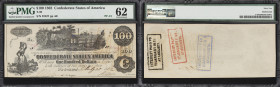 T-39. Confederate Currency. 1862 $100. PMG Uncirculated 62.