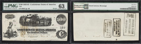 T-40. Confederate Currency. 1863 $100. PMG Choice Uncirculated 63.