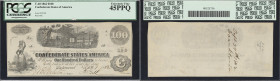 T-40. Confederate Currency. 1862 $100. PCGS Currency Extremely Fine 45 PPQ. Trans-Mississippi Issue.