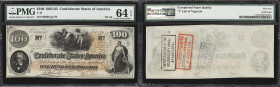 T-41. Confederate Currency. 1862 $100. PMG Choice Uncirculated 64 EPQ.