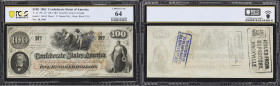 T-41. Confederate Currency. 1862 $100. PCGS Banknote Choice Uncirculated 64.