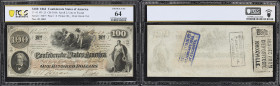 T-41. Confederate Currency. 1862 $100. PCGS Banknote Choice Uncirculated 64.