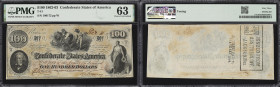 T-41. Confederate Currency. 1862 $100. PMG Choice Uncirculated 63.