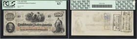 T-41. Confederate Currency. 1862 $100. PCGS Currency Choice New 63.