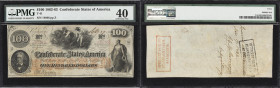 T-41. Confederate Currency. 1862 $100. PMG Extremely Fine 40. Penned Civilian Endorsement "J.G.M Ramsey" Knoxville Depository.