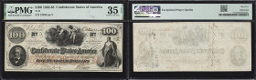T-41. Confederate Currency. 1862 $100. PMG Choice Very Fine 35 EPQ. Trans-Mississippi Issue (New Iberia, Louisiana).