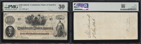 T-41. Confederate Currency. 1862 $100. PMG Very Fine 30. Trans-Mississippi Issue.