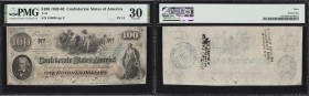 Lot of (2) T-41. Confederate Currency. 1862-63 $100. PMG Very Fine 30.