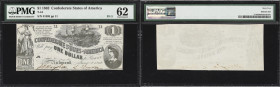 T-44. Confederate Currency. 1862 $1. PMG Uncirculated 62.
