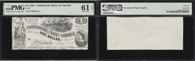 T-44. Confederate Currency. 1862 $1. PMG Uncirculated 61 EPQ.