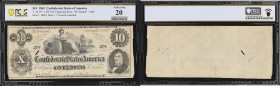 T-46. Confederate Currency. 1862 $10. PCGS Banknote Very Fine 20.