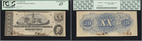 Lot of (2) T-51 & T-52. Confederate Currency. 1862 $10 & $20. PCGS Currency Extremely Fine 45 to PMG About Uncirculated 50.