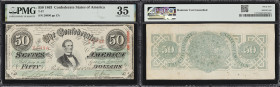 T-57. Confederate Currency. 1863 $50. PMG Choice Very Fine 35.