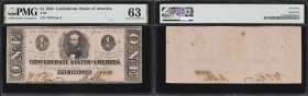 T-62. Confederate Currency. 1863 $1. PMG Choice Uncirculated 63.