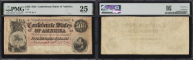 T-64. Confederate Currency. 1864 $500. PMG Very Fine 25. Low Serial Number.